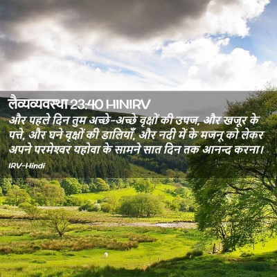 Picture 02 - लैव्यव्यवस्था 23:40 HINIRV - और पहले दिन तुम - Bible Verse Picture