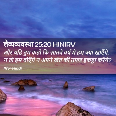 Picture 02 - लैव्यव्यवस्था 25:20 HINIRV - और यदि तुम कहो कि - Bible Verse Picture