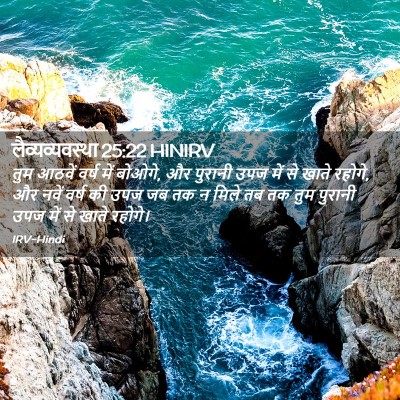 Picture 02 - लैव्यव्यवस्था 25:22 HINIRV - तुम आठवें वर्ष में - Bible Verse Picture