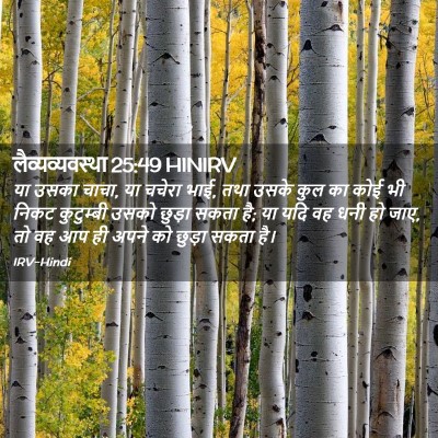 Picture 02 - लैव्यव्यवस्था 25:49 HINIRV - या उसका चाचा, या - Bible Verse Picture
