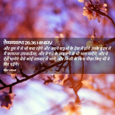 Picture 02 - लैव्यव्यवस्था 26:36 HINIRV - और तुम में से जो - Bible Verse Picture