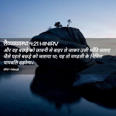 Picture 02 - लैव्यव्यवस्था 4:21 HINIRV - और वह बछड़े को - Bible Verse Picture