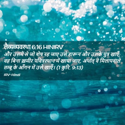 Picture 02 - लैव्यव्यवस्था 6:16 HINIRV - और उसमें से जो शेष - Bible Verse Picture