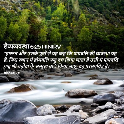 Picture 02 - लैव्यव्यवस्था 6:25 HINIRV - “हारून और उसके - Bible Verse Picture