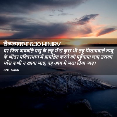 Picture 02 - लैव्यव्यवस्था 6:30 HINIRV - पर जिस पापबलि पशु - Bible Verse Picture