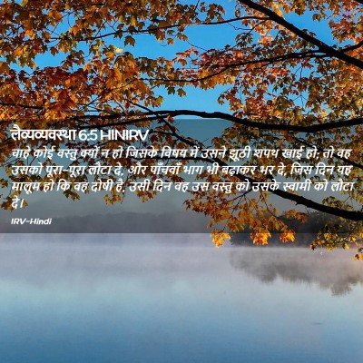 Picture 02 - लैव्यव्यवस्था 6:5 HINIRV - चाहे कोई वस्तु - Bible Verse Picture