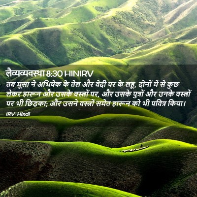 Picture 02 - लैव्यव्यवस्था 8:30 HINIRV - तब मूसा ने अभिषेक - Bible Verse Picture