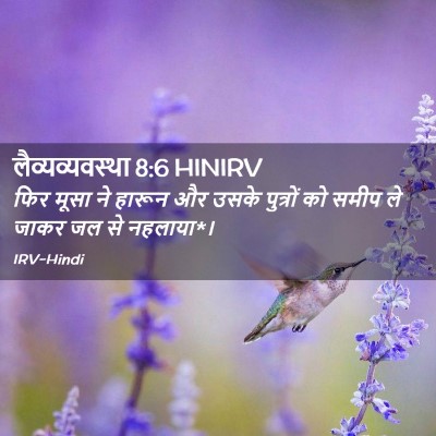 Picture 02 - लैव्यव्यवस्था 8:6 HINIRV - फिर मूसा ने हारून - Bible Verse Picture