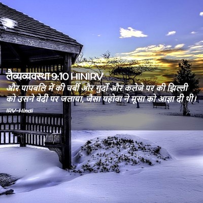 Picture 02 - लैव्यव्यवस्था 9:10 HINIRV - और पापबलि में की - Bible Verse Picture