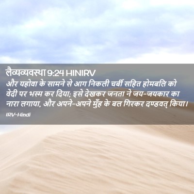 Picture 02 - लैव्यव्यवस्था 9:24 HINIRV - और यहोवा के सामने - Bible Verse Picture