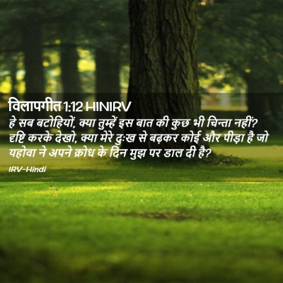 Picture 02 - विलापगीत 1:12 HINIRV - हे सब बटोहियों, - Bible Verse Picture