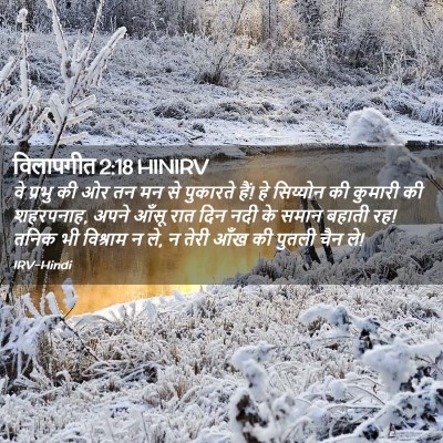 Picture 02 - विलापगीत 2:18 HINIRV - वे प्रभु की ओर तन - Bible Verse Picture