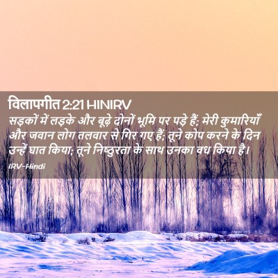 Picture 02 - विलापगीत 2:21 HINIRV - सड़कों में लड़के - Bible Verse Picture