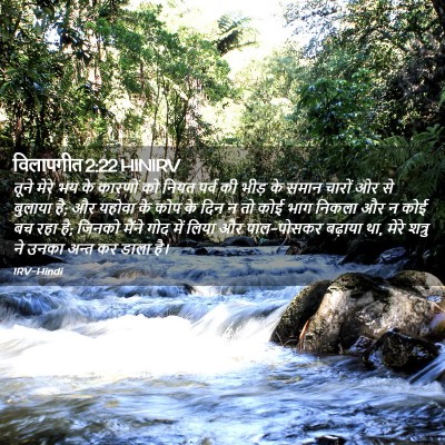Picture 02 - विलापगीत 2:22 HINIRV - तूने मेरे भय के - Bible Verse Picture