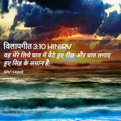 Picture 02 - विलापगीत 3:10 HINIRV - वह मेरे लिये घात - Bible Verse Picture