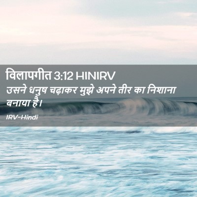 Picture 02 - विलापगीत 3:12 HINIRV - उसने धनुष चढ़ाकर - Bible Verse Picture