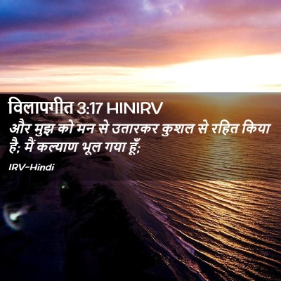 Picture 02 - विलापगीत 3:17 HINIRV - और मुझ को मन से - Bible Verse Picture