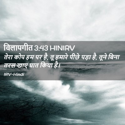 Picture 02 - विलापगीत 3:43 HINIRV - तेरा कोप हम पर है, - Bible Verse Picture
