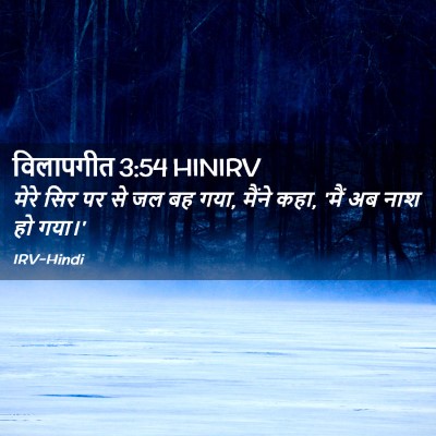 Picture 02 - विलापगीत 3:54 HINIRV - मेरे सिर पर से जल - Bible Verse Picture