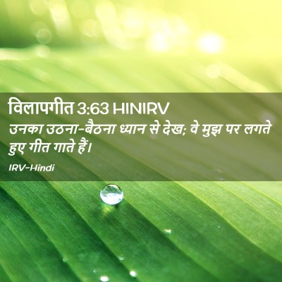 Picture 02 - विलापगीत 3:63 HINIRV - उनका उठना-बैठना - Bible Verse Picture