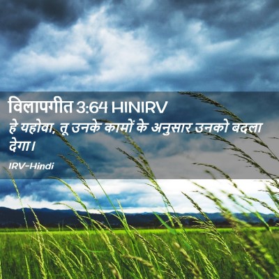 Picture 02 - विलापगीत 3:64 HINIRV - हे यहोवा, तू उनके - Bible Verse Picture