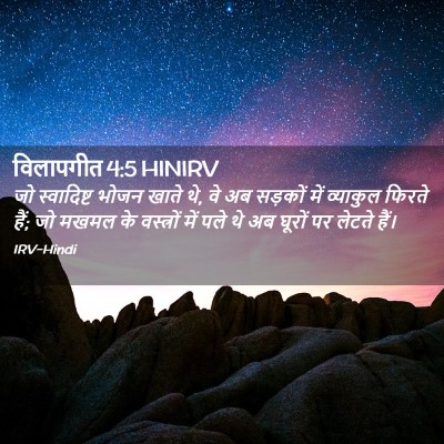 Picture 02 - विलापगीत 4:5 HINIRV - जो स्वादिष्ट भोजन - Bible Verse Picture