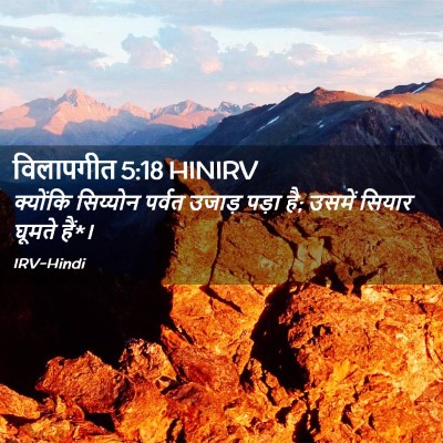 Picture 02 - विलापगीत 5:18 HINIRV - क्योंकि सिय्योन - Bible Verse Picture