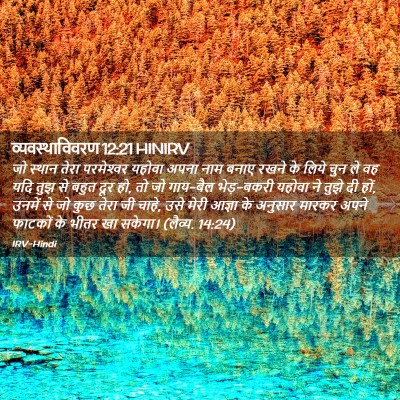 Picture 02 - व्यवस्थाविवरण 12:21 HINIRV - जो स्थान तेरा - Bible Verse Picture