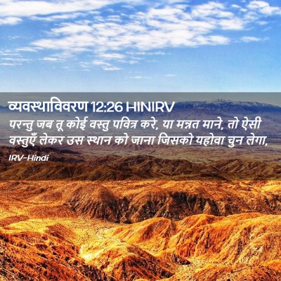 Picture 02 - व्यवस्थाविवरण 12:26 HINIRV - परन्तु जब तू कोई - Bible Verse Picture
