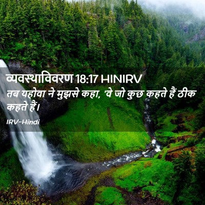 Picture 02 - व्यवस्थाविवरण 18:17 HINIRV - तब यहोवा ने मुझसे - Bible Verse Picture