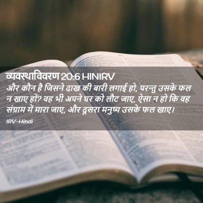 Picture 02 - व्यवस्थाविवरण 20:6 HINIRV - और कौन है जिसने दाख - Bible Verse Picture