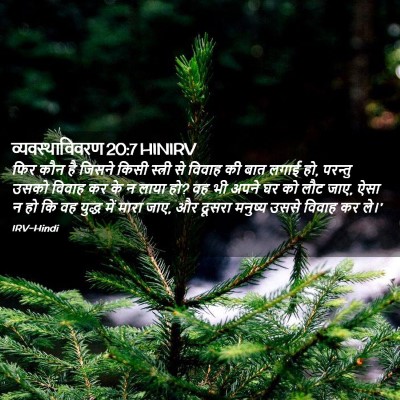 Picture 02 - व्यवस्थाविवरण 20:7 HINIRV - फिर कौन है जिसने - Bible Verse Picture