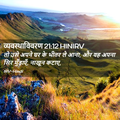 Picture 02 - व्यवस्थाविवरण 21:12 HINIRV - तो उसे अपने घर के - Bible Verse Picture