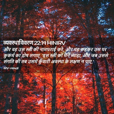 Picture 02 - व्यवस्थाविवरण 22:14 HINIRV - और वह उस स्त्री की - Bible Verse Picture