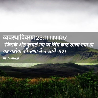 Picture 02 - व्यवस्थाविवरण 23:1 HINIRV - “जिसके अंड कुचले - Bible Verse Picture