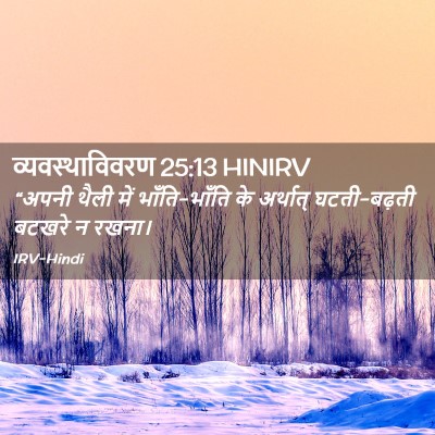 Picture 02 - व्यवस्थाविवरण 25:13 HINIRV - “अपनी थैली में - Bible Verse Picture