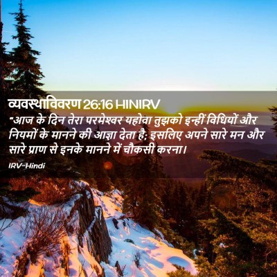 Picture 02 - व्यवस्थाविवरण 26:16 HINIRV - “आज के दिन तेरा - Bible Verse Picture