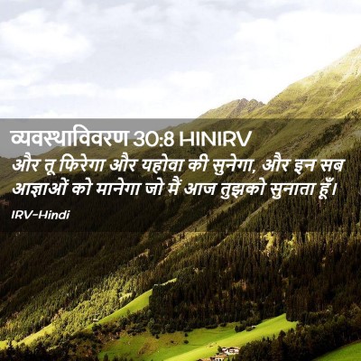Picture 02 - व्यवस्थाविवरण 30:8 HINIRV - और तू फिरेगा और - Bible Verse Picture