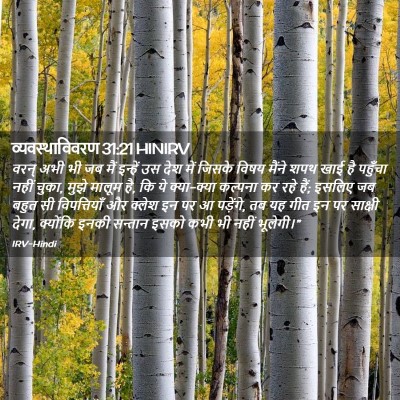 Picture 02 - व्यवस्थाविवरण 31:21 HINIRV - वरन् अभी भी जब मैं - Bible Verse Picture