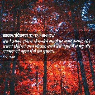 Picture 02 - व्यवस्थाविवरण 32:13 HINIRV - उसने उसको पृथ्वी - Bible Verse Picture