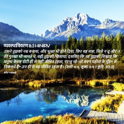 Picture 02 - व्यवस्थाविवरण 8:3 HINIRV - उसने तुझको नम्र - Bible Verse Picture