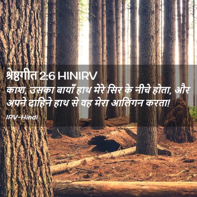 Picture 02 - श्रेष्ठगीत 2:6 HINIRV - काश, उसका बायाँ हाथ - Bible Verse Picture