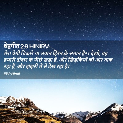 Picture 02 - श्रेष्ठगीत 2:9 HINIRV - मेरा प्रेमी - Bible Verse Picture