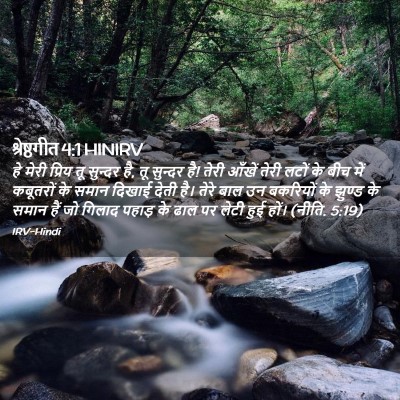 Picture 02 - श्रेष्ठगीत 4:1 HINIRV - हे मेरी प्रिय तू - Bible Verse Picture