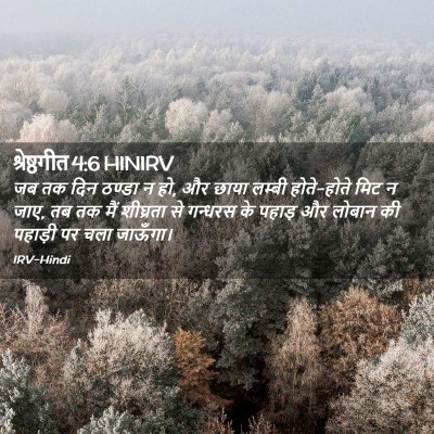 Picture 02 - श्रेष्ठगीत 4:6 HINIRV - जब तक दिन ठण्डा न - Bible Verse Picture
