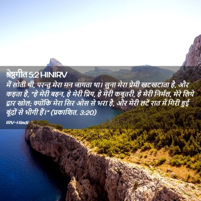 Picture 02 - श्रेष्ठगीत 5:2 HINIRV - मैं सोती थी, परन्तु - Bible Verse Picture