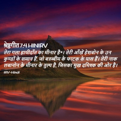 Picture 02 - श्रेष्ठगीत 7:4 HINIRV - तेरा गला हाथीदाँत - Bible Verse Picture