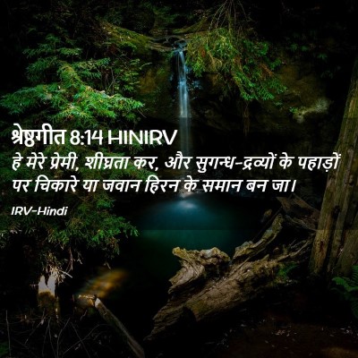 Picture 02 - श्रेष्ठगीत 8:14 HINIRV - हे मेरे प्रेमी, - Bible Verse Picture