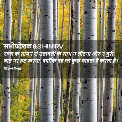 Picture 02 - सभोपदेशक 8:3 HINIRV - राजा के सामने से - Bible Verse Picture
