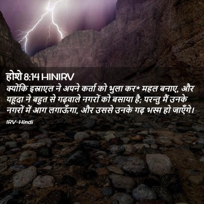 Picture 02 - होशे 8:14 HINIRV - क्योंकि इस्राएल - Bible Verse Picture